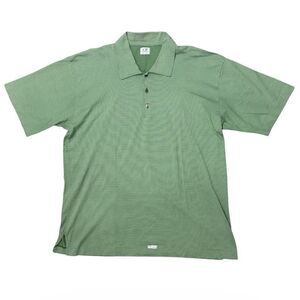 Vintage CP Company Polo Shirt Men’s Green Striped Made In Italy Designer Golf  L